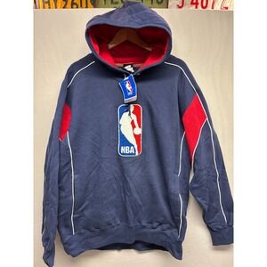 NBA Majestic Sweatshirt Pullover Hoodie Men's Blue Red Long Sleeve Pocket L NWT
